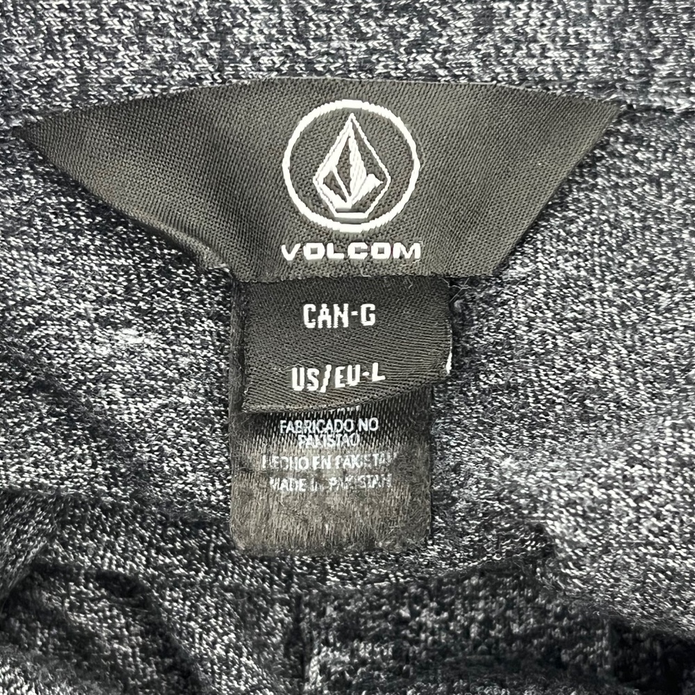 Volcom Mens Size L Polo Shirt Charcoal Gray Logo Short Sleeve Comfort Outdoor - Picture 4 of 9